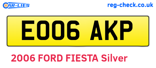 EO06AKP are the vehicle registration plates.