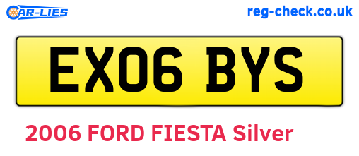 EX06BYS are the vehicle registration plates.