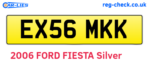 EX56MKK are the vehicle registration plates.