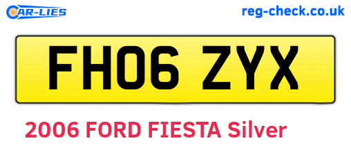 FH06ZYX are the vehicle registration plates.