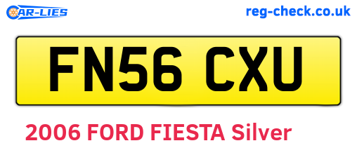 FN56CXU are the vehicle registration plates.