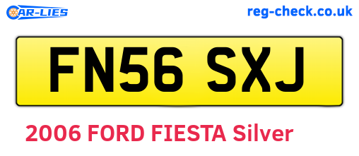 FN56SXJ are the vehicle registration plates.