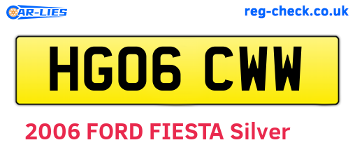 HG06CWW are the vehicle registration plates.
