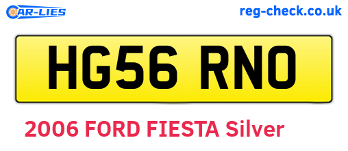 HG56RNO are the vehicle registration plates.