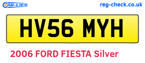 HV56MYH are the vehicle registration plates.
