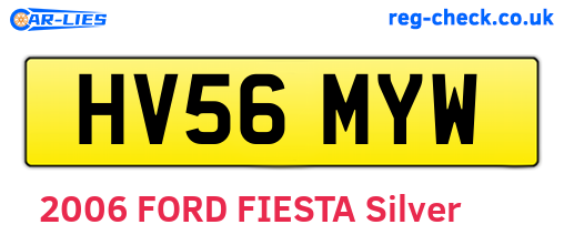 HV56MYW are the vehicle registration plates.