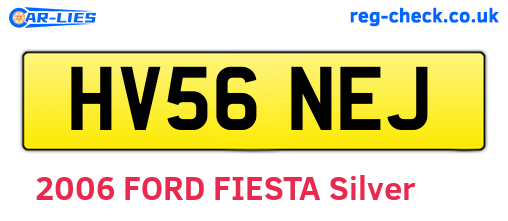 HV56NEJ are the vehicle registration plates.