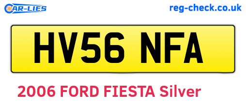 HV56NFA are the vehicle registration plates.