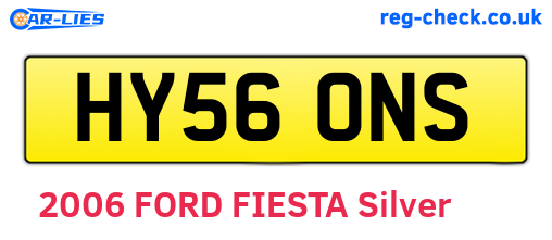 HY56ONS are the vehicle registration plates.