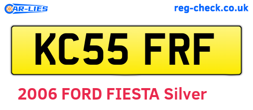 KC55FRF are the vehicle registration plates.