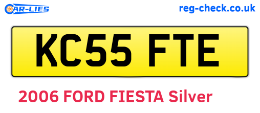 KC55FTE are the vehicle registration plates.