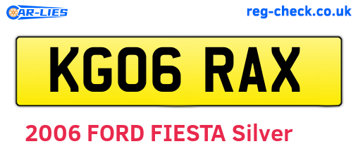 KG06RAX are the vehicle registration plates.