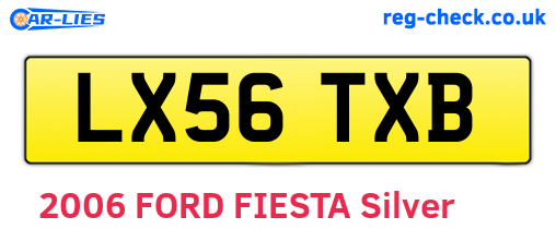 LX56TXB are the vehicle registration plates.