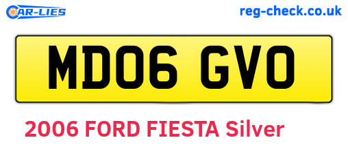 MD06GVO are the vehicle registration plates.