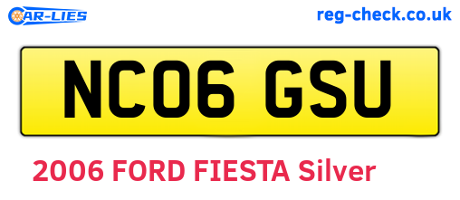 NC06GSU are the vehicle registration plates.