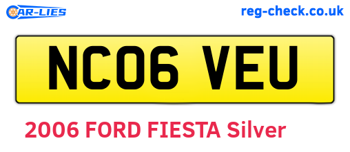 NC06VEU are the vehicle registration plates.