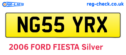 NG55YRX are the vehicle registration plates.