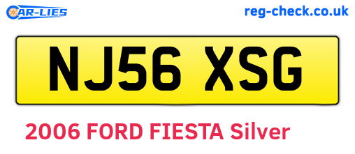 NJ56XSG are the vehicle registration plates.