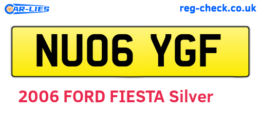 NU06YGF are the vehicle registration plates.