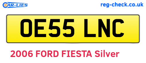 OE55LNC are the vehicle registration plates.