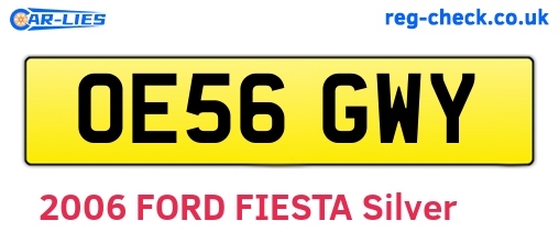OE56GWY are the vehicle registration plates.