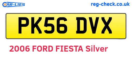 PK56DVX are the vehicle registration plates.