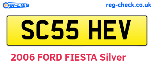 SC55HEV are the vehicle registration plates.