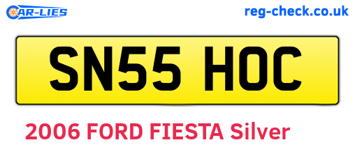 SN55HOC are the vehicle registration plates.
