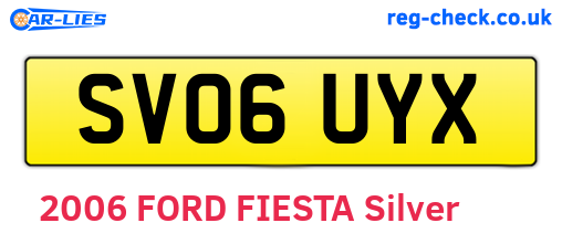 SV06UYX are the vehicle registration plates.