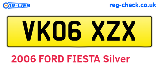VK06XZX are the vehicle registration plates.