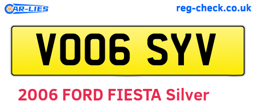 VO06SYV are the vehicle registration plates.