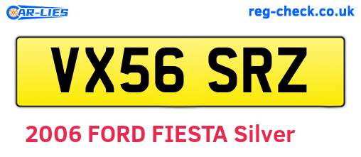 VX56SRZ are the vehicle registration plates.