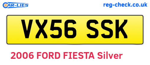 VX56SSK are the vehicle registration plates.