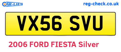 VX56SVU are the vehicle registration plates.