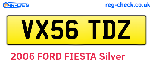 VX56TDZ are the vehicle registration plates.