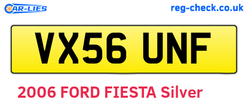 VX56UNF are the vehicle registration plates.