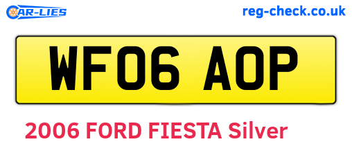 WF06AOP are the vehicle registration plates.