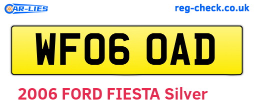 WF06OAD are the vehicle registration plates.