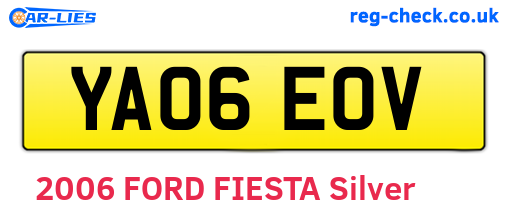 YA06EOV are the vehicle registration plates.