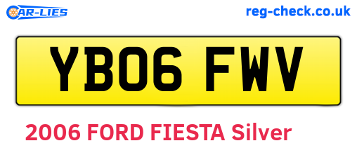YB06FWV are the vehicle registration plates.