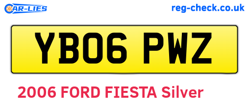 YB06PWZ are the vehicle registration plates.
