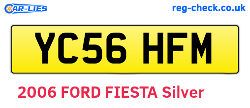YC56HFM are the vehicle registration plates.