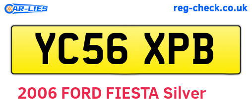 YC56XPB are the vehicle registration plates.