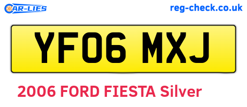 YF06MXJ are the vehicle registration plates.