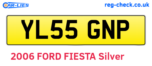 YL55GNP are the vehicle registration plates.