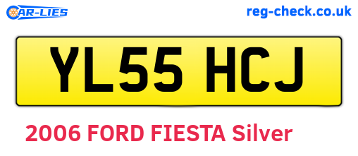 YL55HCJ are the vehicle registration plates.