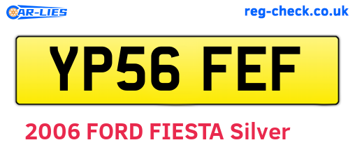 YP56FEF are the vehicle registration plates.