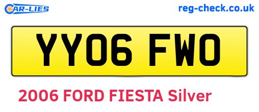 YY06FWO are the vehicle registration plates.