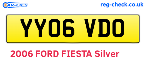 YY06VDO are the vehicle registration plates.