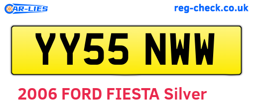 YY55NWW are the vehicle registration plates.